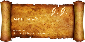 Jekl Jenő névjegykártya