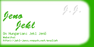jeno jekl business card