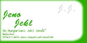 jeno jekl business card